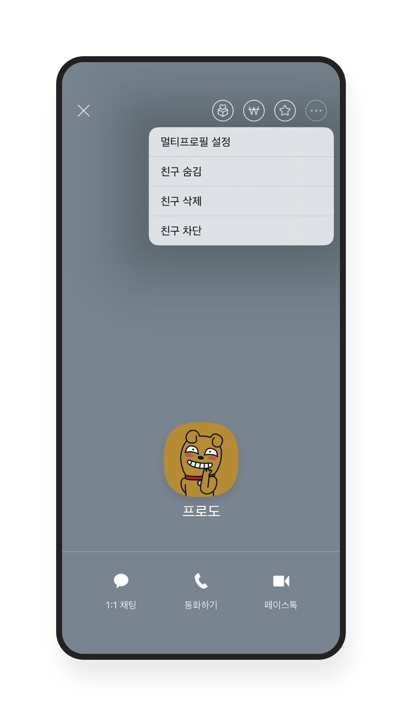Screenshot of friends profile